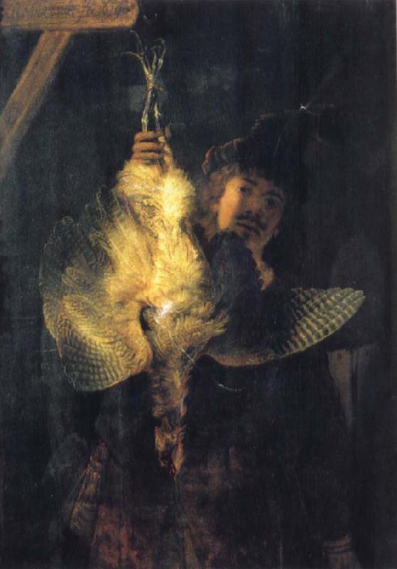 REMBRANDT Harmenszoon van Rijn Self-Portrait with a Dead Bittern oil painting image